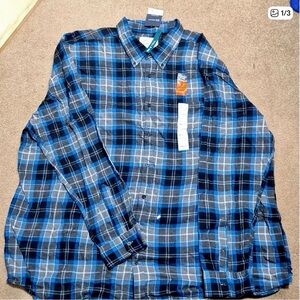 St. John's Bay Blue and Black Checkered Shirt